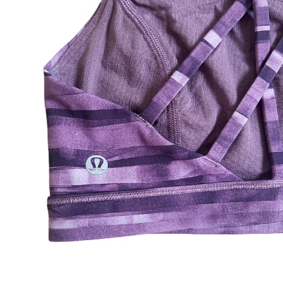 Lululemon Free To Be Serene Bra Shadowed Smoked Mulberry 8 Strappy Yoga Top - Picture 6 of 7